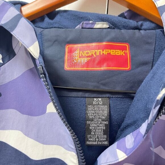 Northpeak Camo Hooded Girl's Jacket Purple  – M (10/12) - Picture 4 of 10